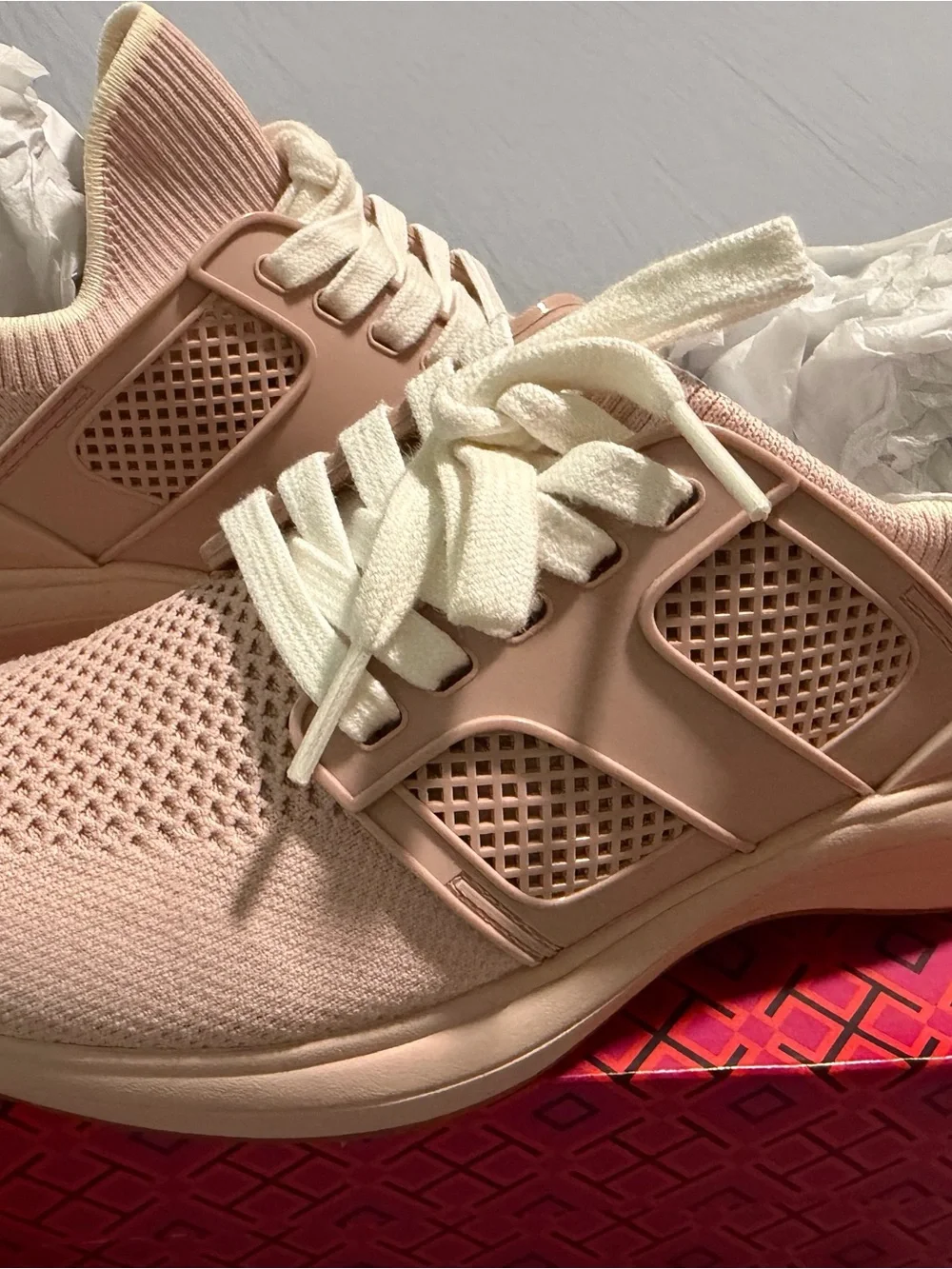 Tory Burch Blush Pink Knit Meadowsweet 970 sneakers